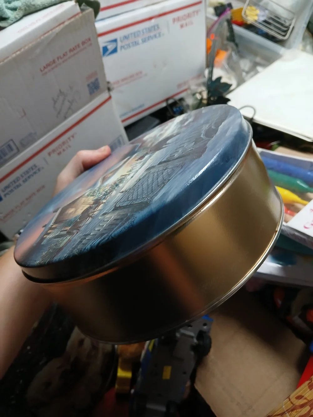 decorative tin box  artwork 